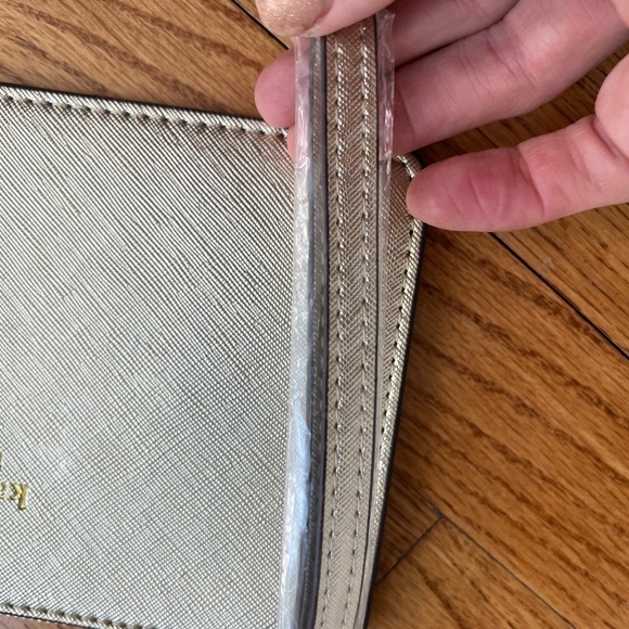KATE SPADE NWOT Gold Shimmer Small Wristlet Cocktail Wedding Guest Party - Picture 2 of 4